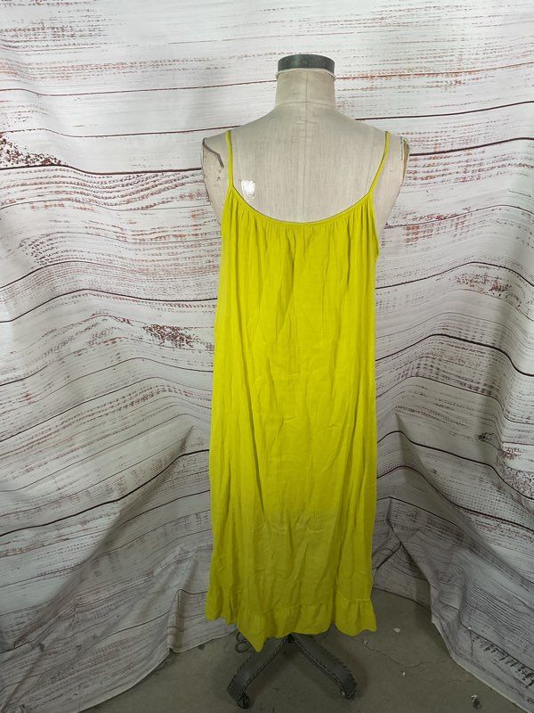 Meo Meli Women's Asymmetrical Neon Yellow Cotton Dress Made in Italy
