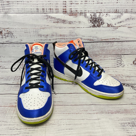 Nike Dunk High Blue Satin Sneaker Shoe Women 7.5 DV2185-100
