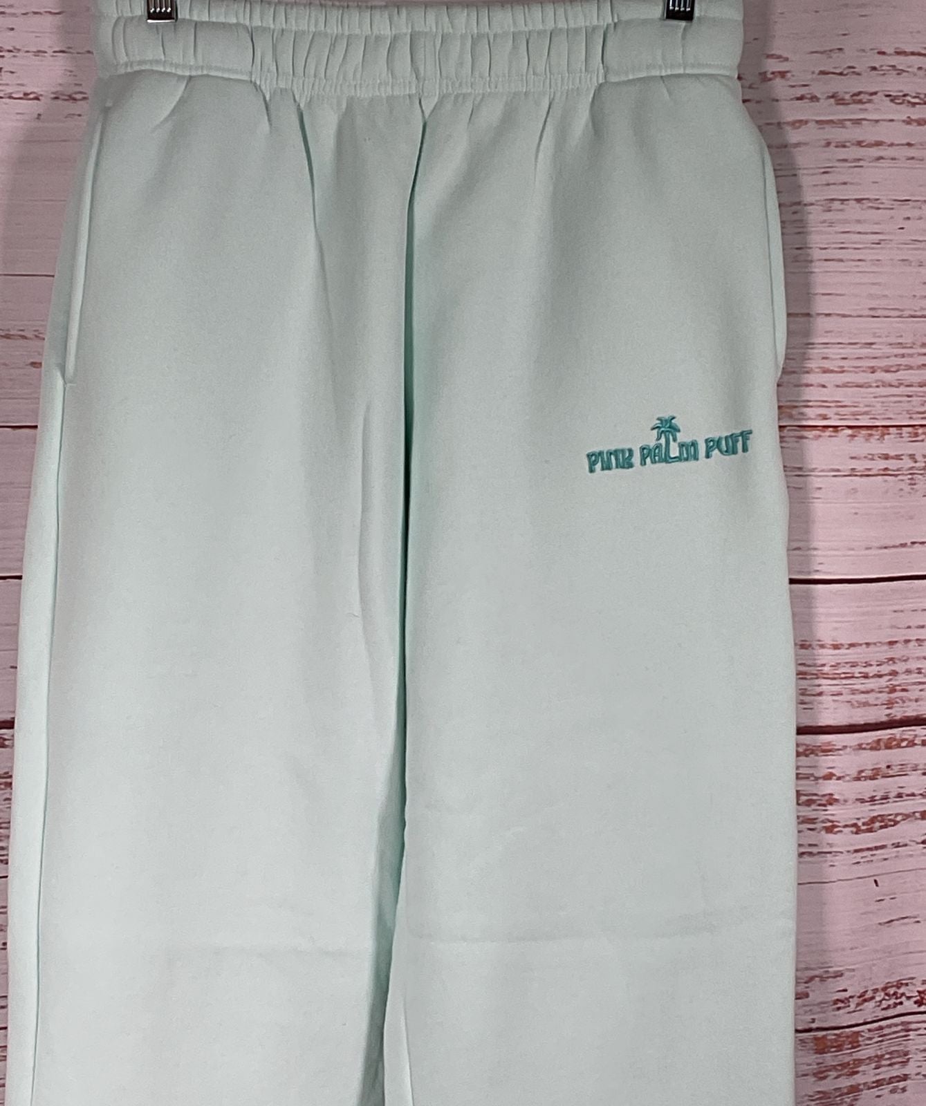 Pink Palm Puff Classic Sweatpants Mint Breeze S