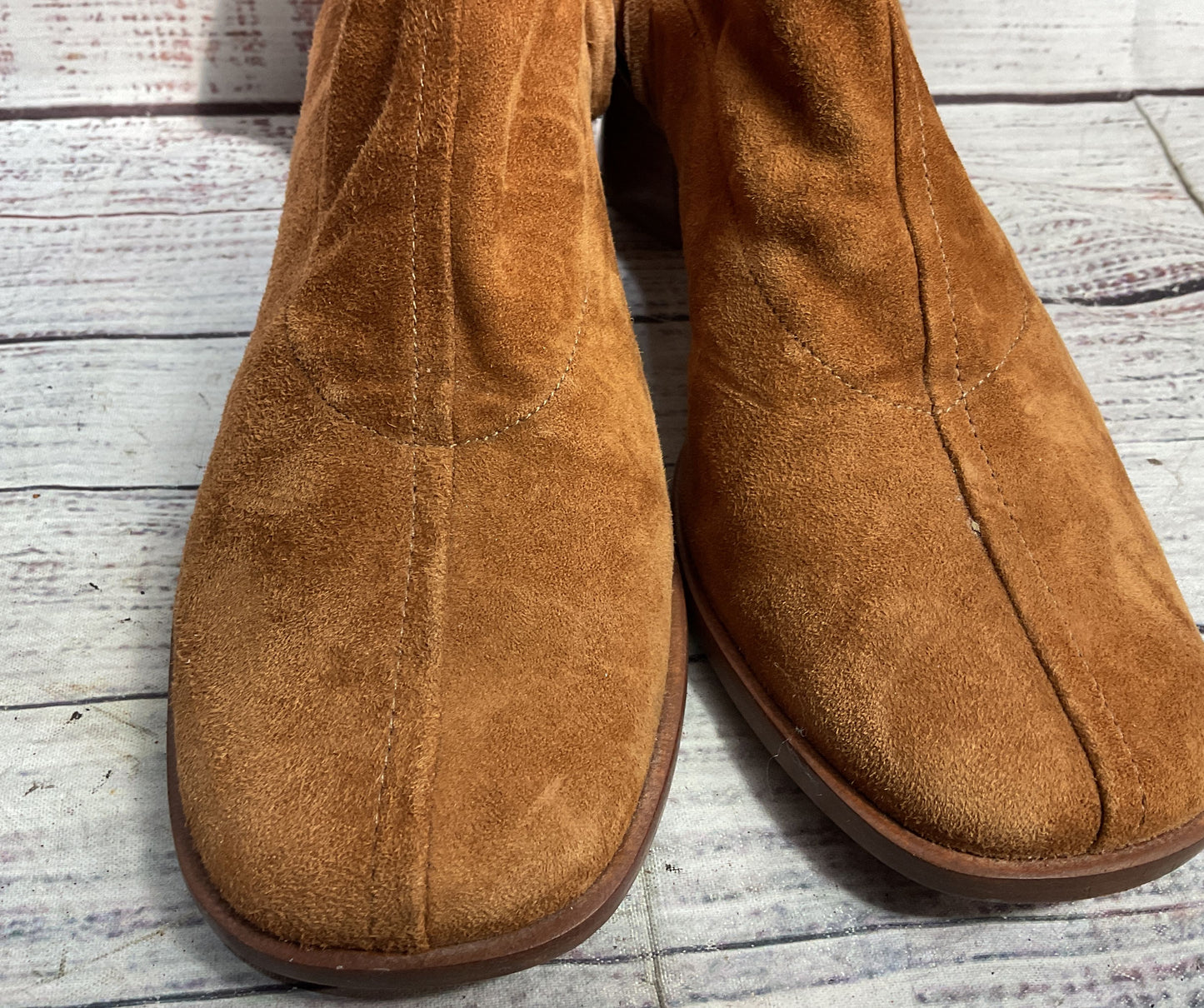 Reformation Louie Suede Stretch Sock Boots Tan 6.5