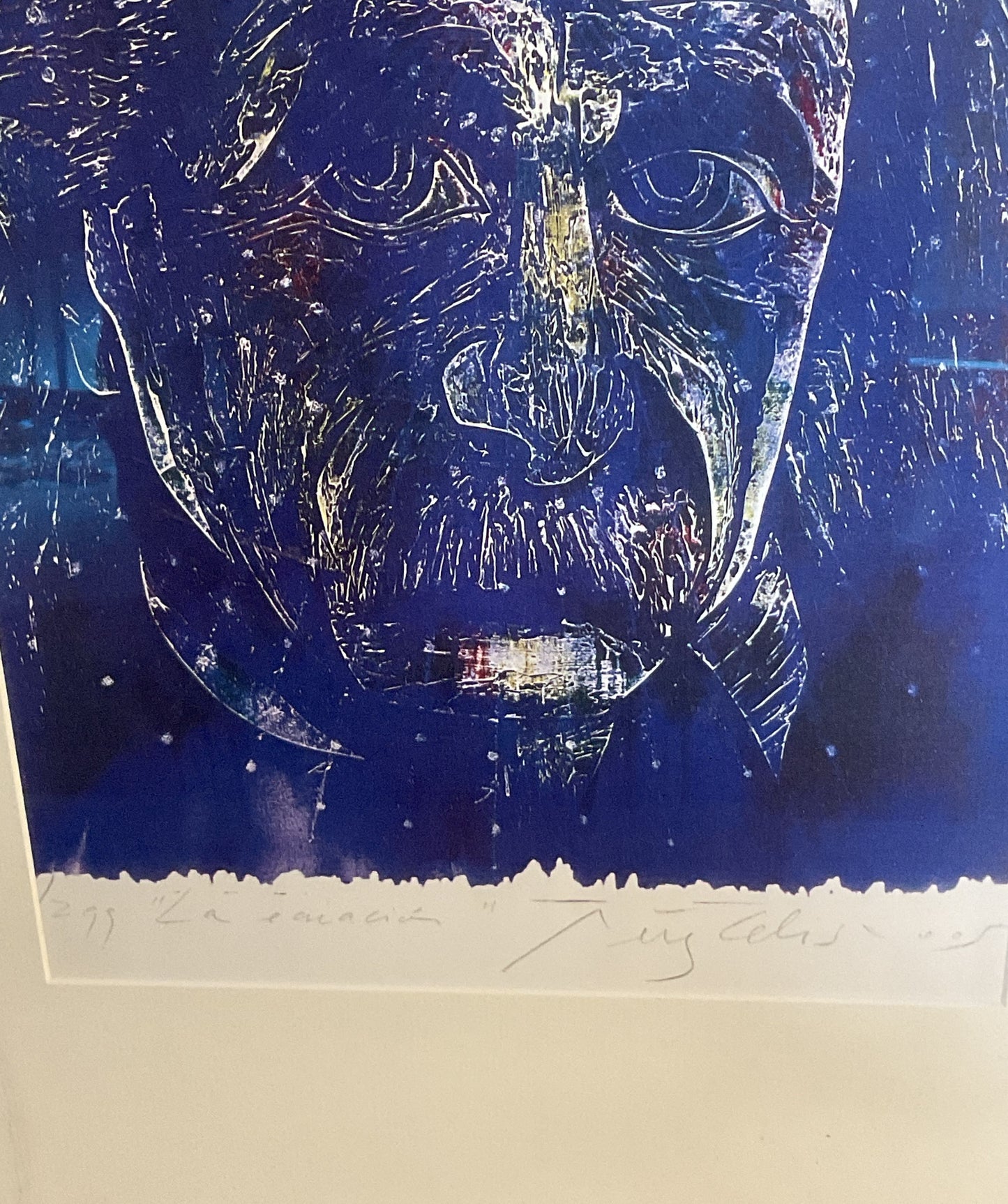 Einstein Framed Etching Print Signed by Pérez Celis