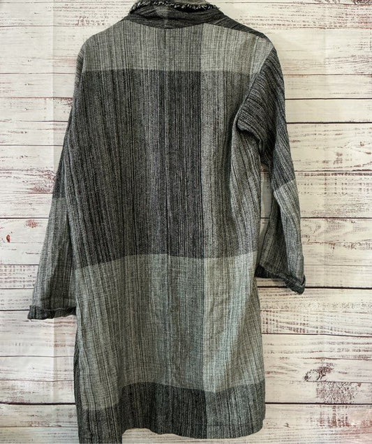 Women's Eileen Fisher Black & Gray Open Front Jacket Size XXS/XS