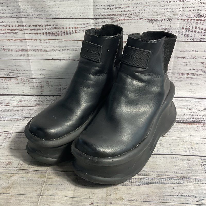 Charles & Keith Black Leather Platform Chelsea Boot Men's Size 11