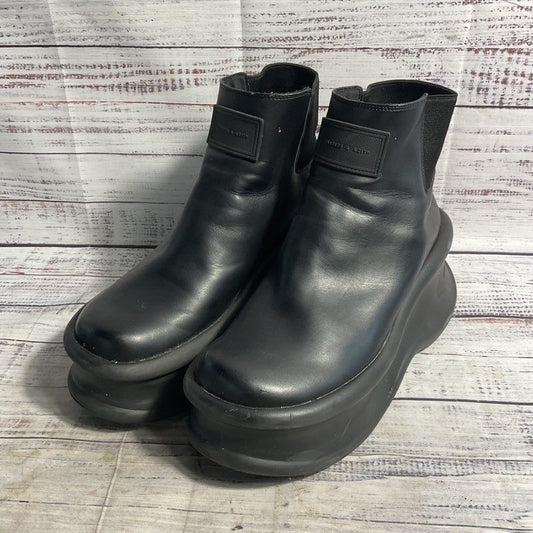 Charles & Keith Black Leather Platform Chelsea Boot Men's Size 11