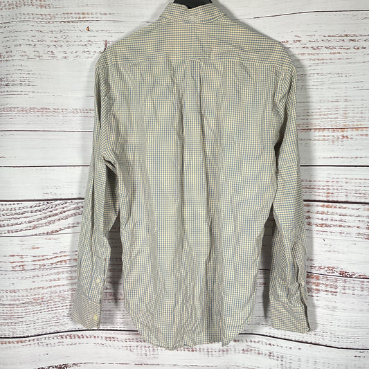Gitman Bros Blue Beige Shepard Check Button Up Long Sleeve Shirt - Size S