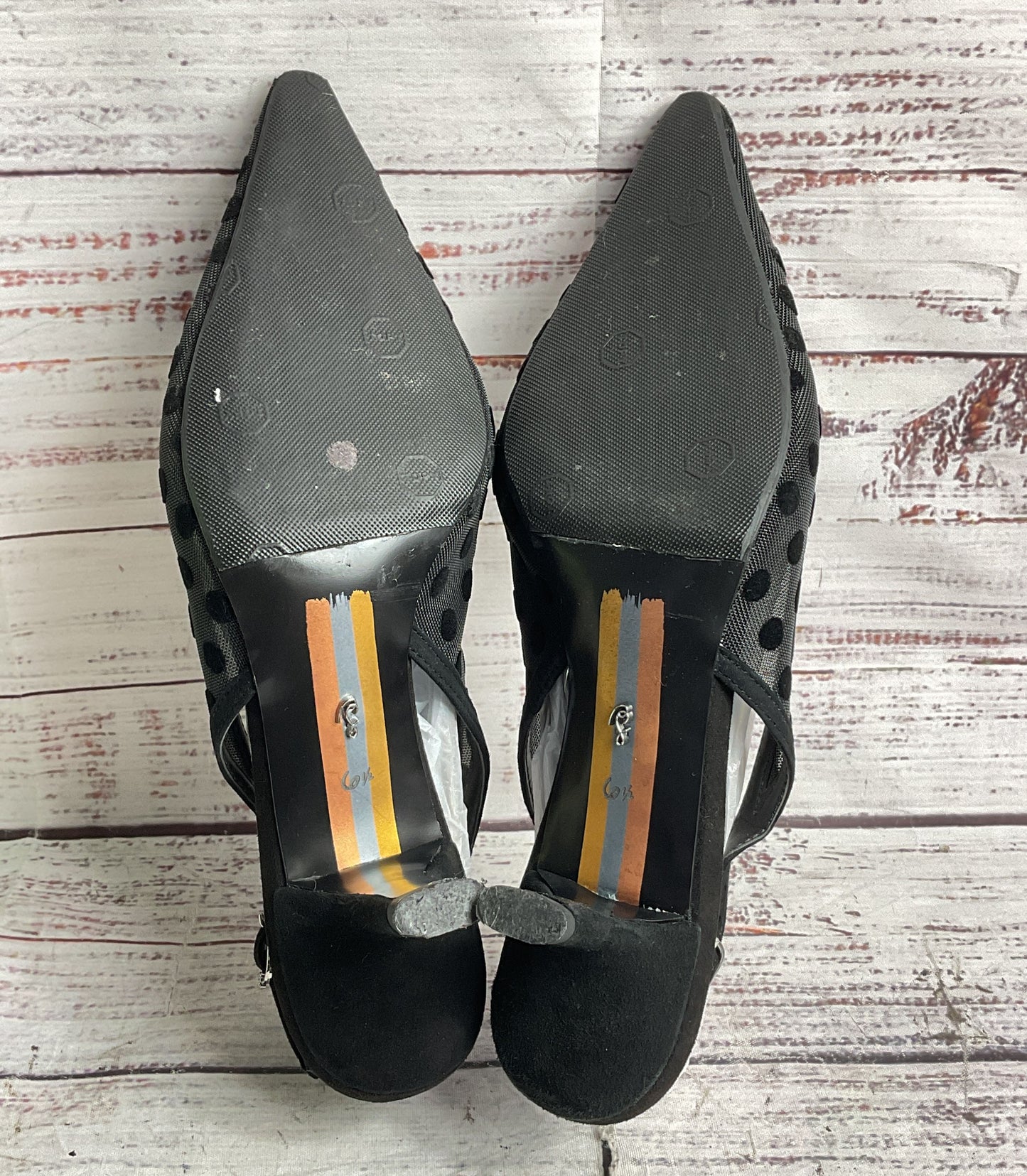 Sam Edelman Dot Mesh Bianka Slingback Black 6.5