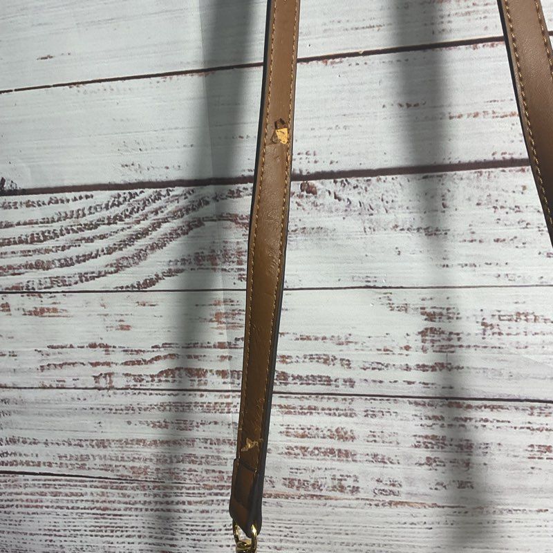 Lauren Ralph Lauren Debby Woven Straw Stripe Accent Shoulder Strap Satchel Purse