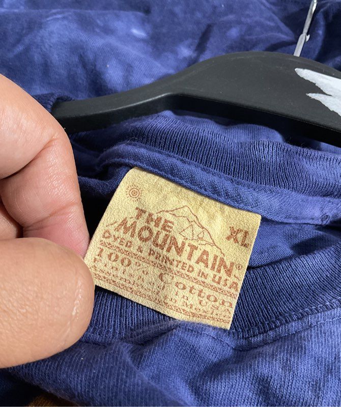 Vintage The Mountain Native American Dark Blue Tie Dye Graphic T-Shirt 1995 XL