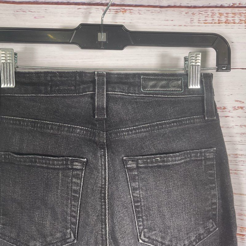 Adriano Goldschmied AG Alexxis High Rise Straight Leg Faded Black Jeans Size 24R