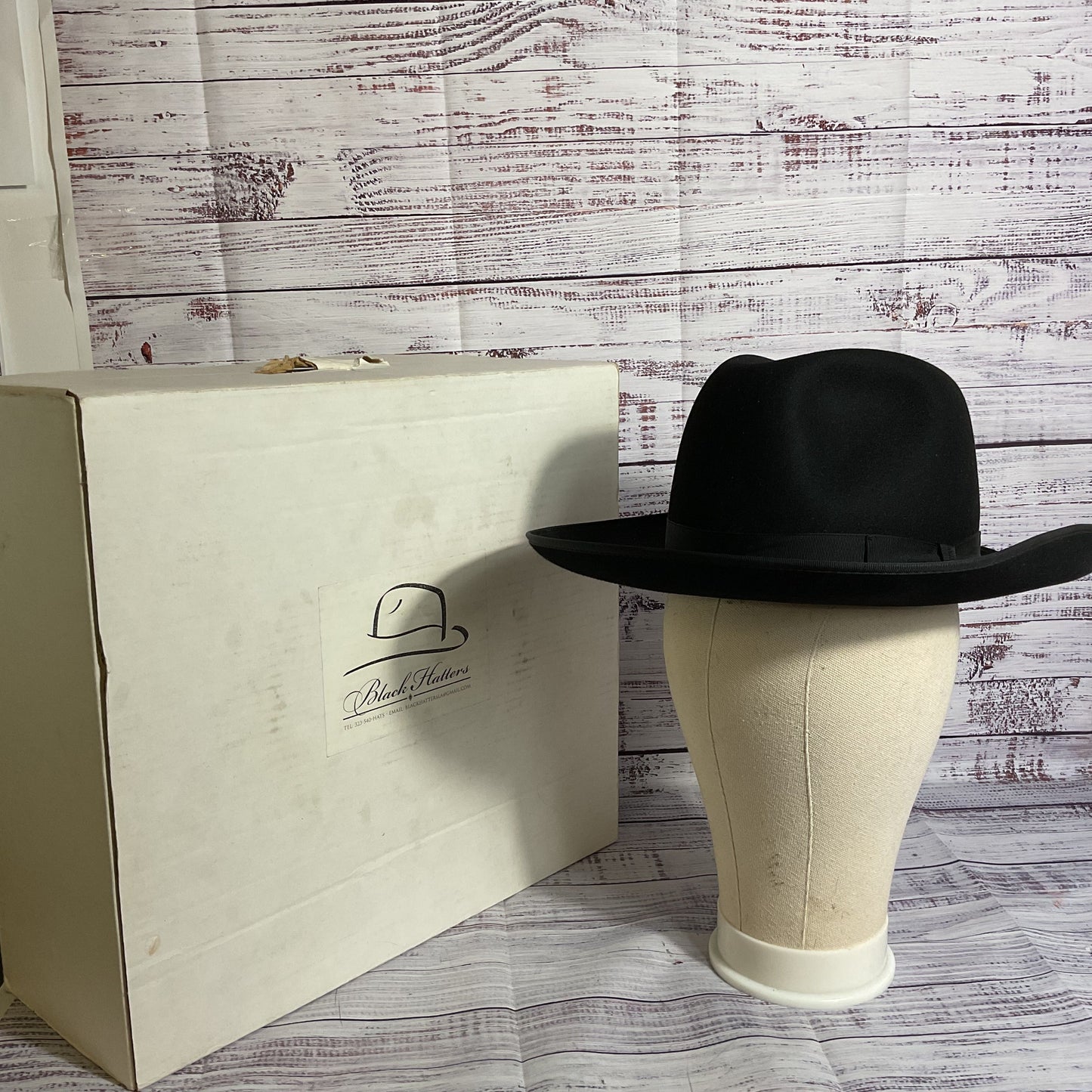 VTG. BORSALINO Men's Black Fedora Hat- SZ 22"