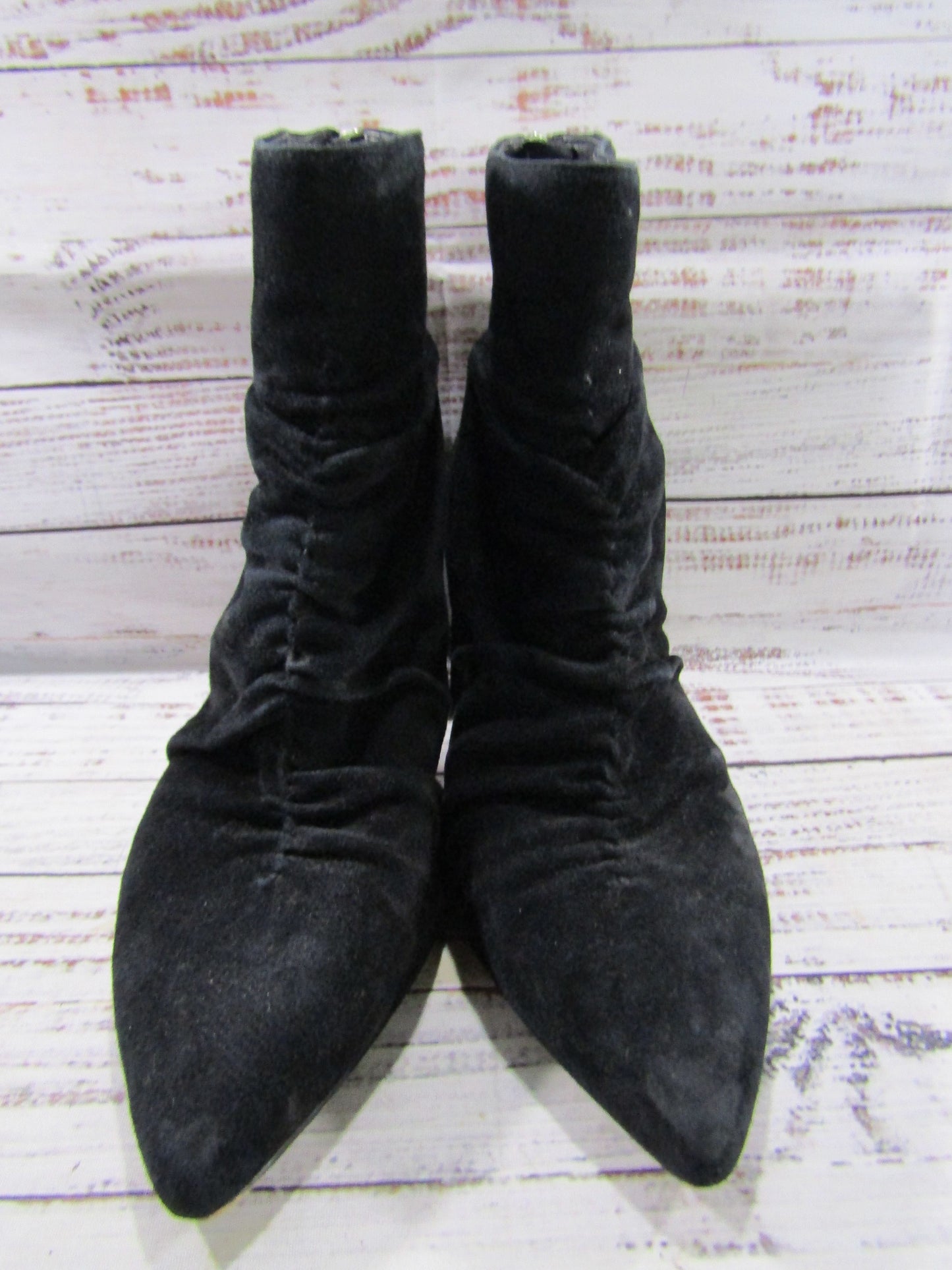 1.State Saydie Women's Black Suede Zip Ankle Boots Size 8