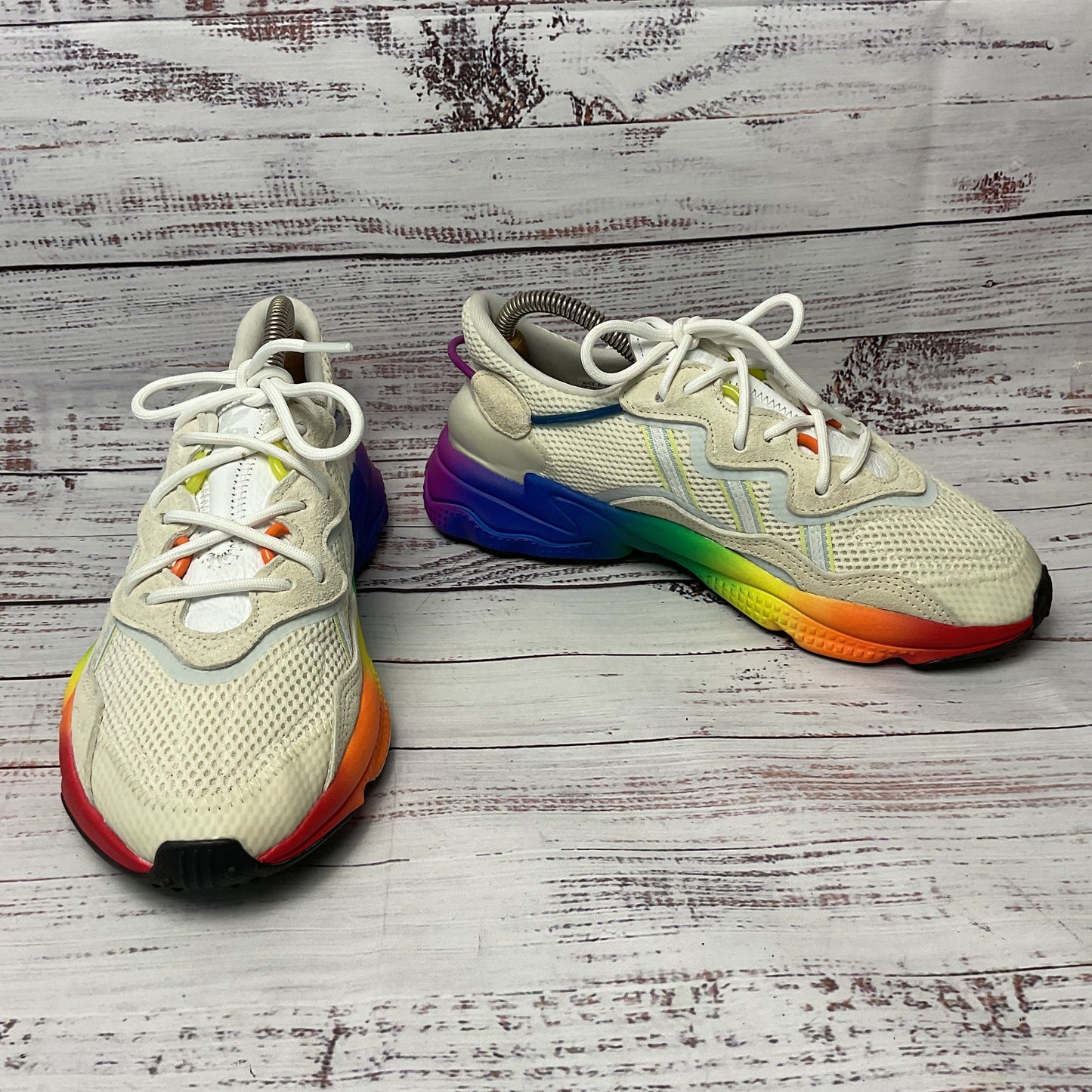 adidas Ozweego Adiprene Multicolor Rainbow Pride White Sneaker Shoe Size Men 6.5