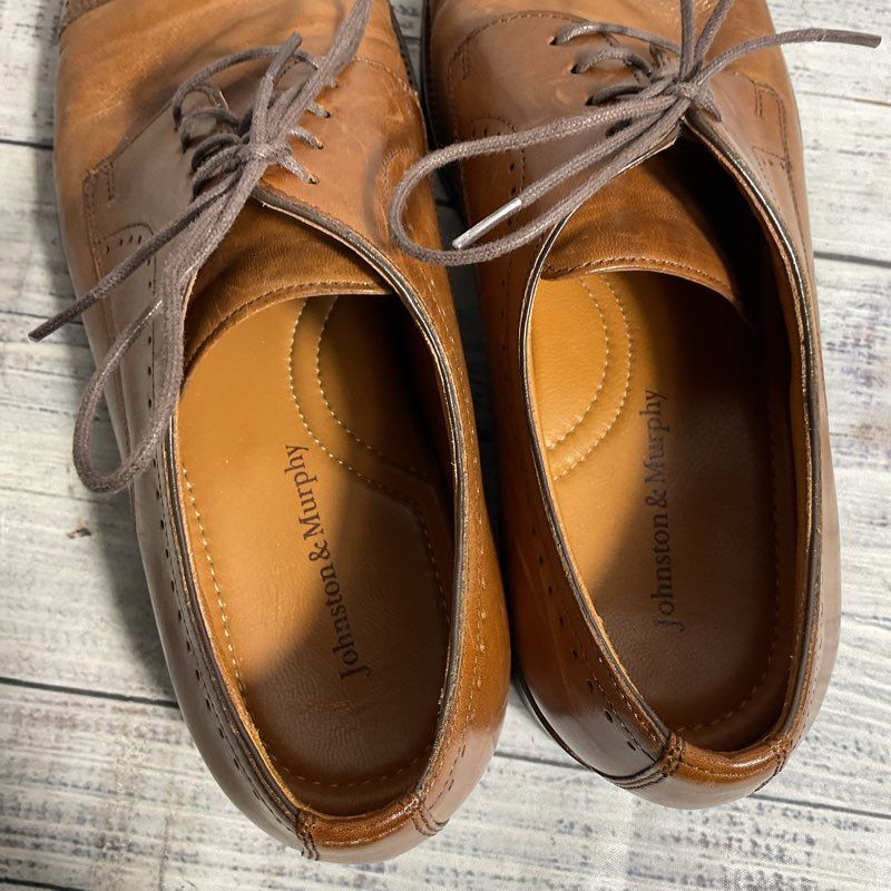 Johnston & Murphy Brown Leather Brogue Oxford Dress Shoe Men's 9.5