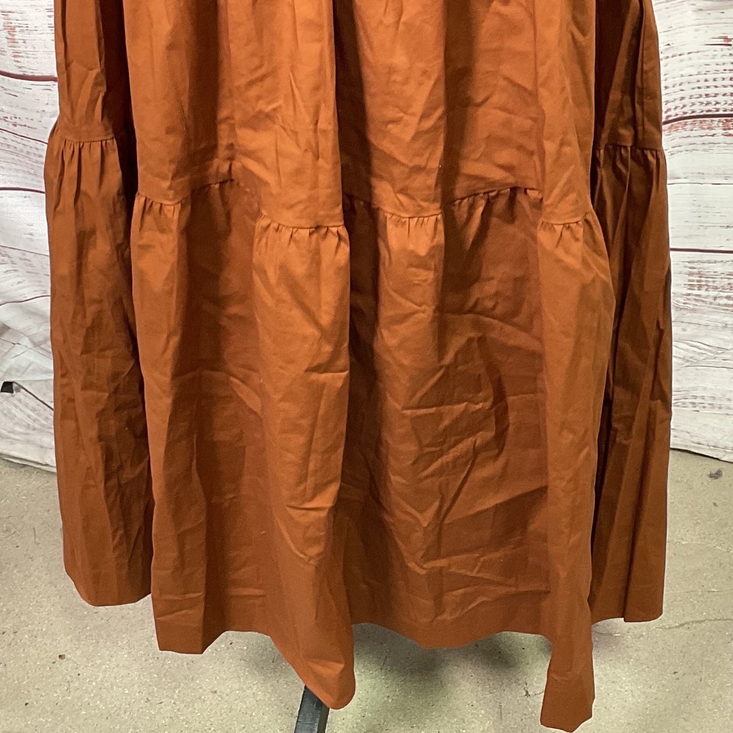 STAUD Women's Long Brown Ruffle Tiered Maxi Skirt- SZ 0