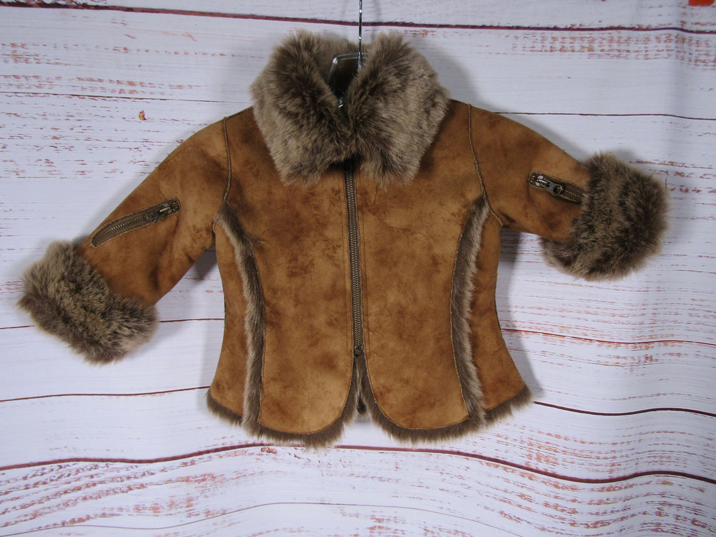 Widgeon Girl's Brown Faux Suede Jacket Size 2