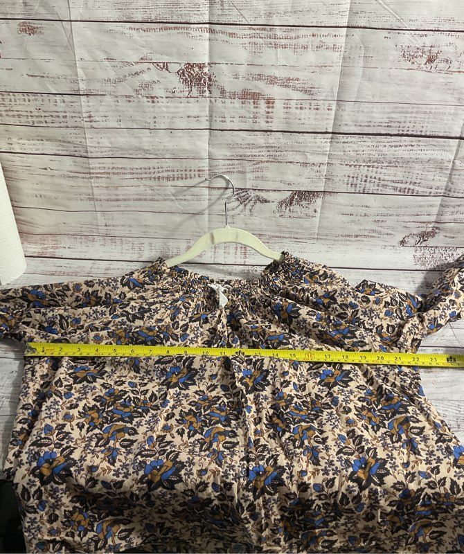 APIECE APART Esparta Organic Cotton Floral Pattern Peasant Top Size S