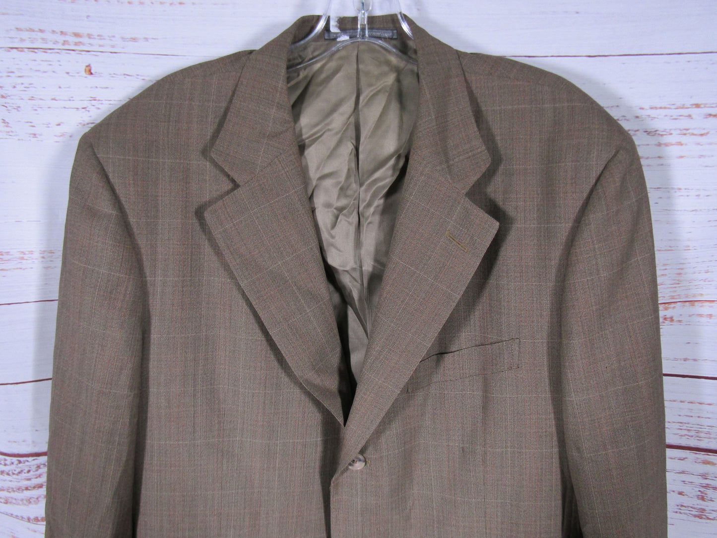 Ermenegildo Zegna Men's Brown Plaid Wool Blazer Jacket Size 40