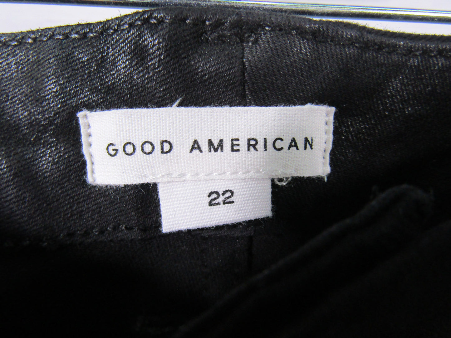 Good American Good Legs Women's Black Coated Skinny Jeans Size 22