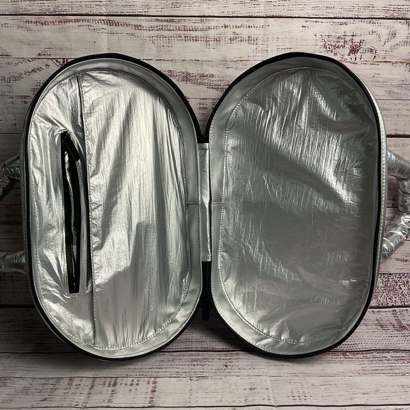 Spoiled Child Jeremy Scott Chrome Spaceship Top Handle Travel Bag Purse