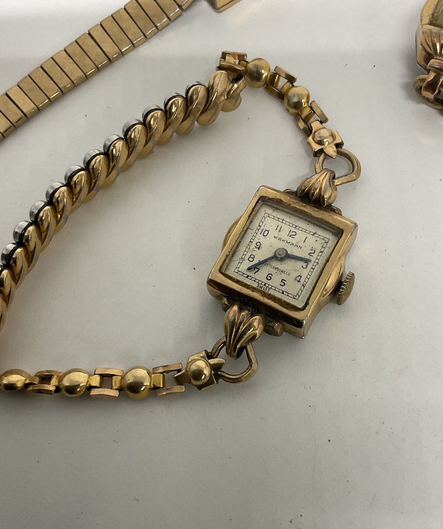 Lot 3 Vintage Watch BENRUS Wakmann Roymart Gold Plated