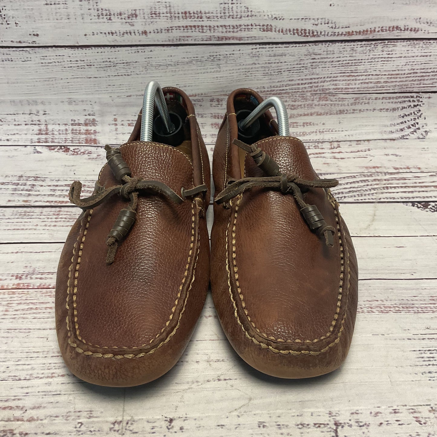 Paolo Sesto Brown Leather Slip On Loafer Casual Shoe Men Size 11