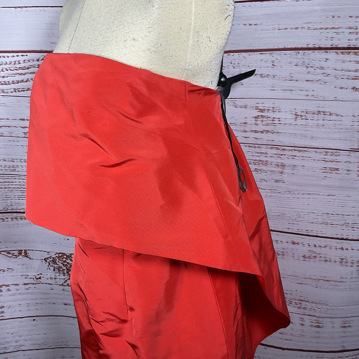MONIQUE LHUILLIER Women's Silk Strapless Pleated Corset Bodice Dress- SZ 6