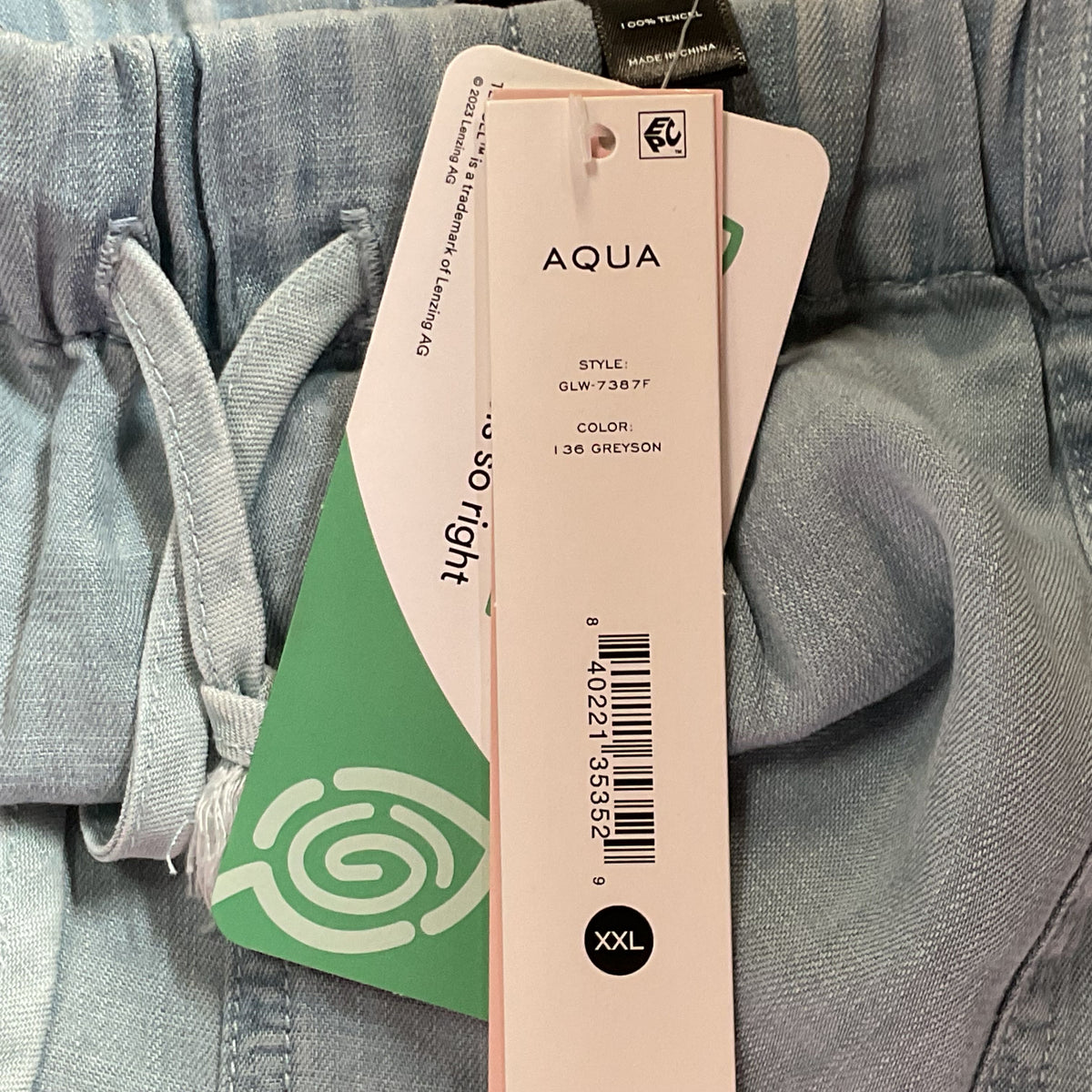 NWT AQUA Women's Light Denim Drawstring Shorts- SZ XXL
