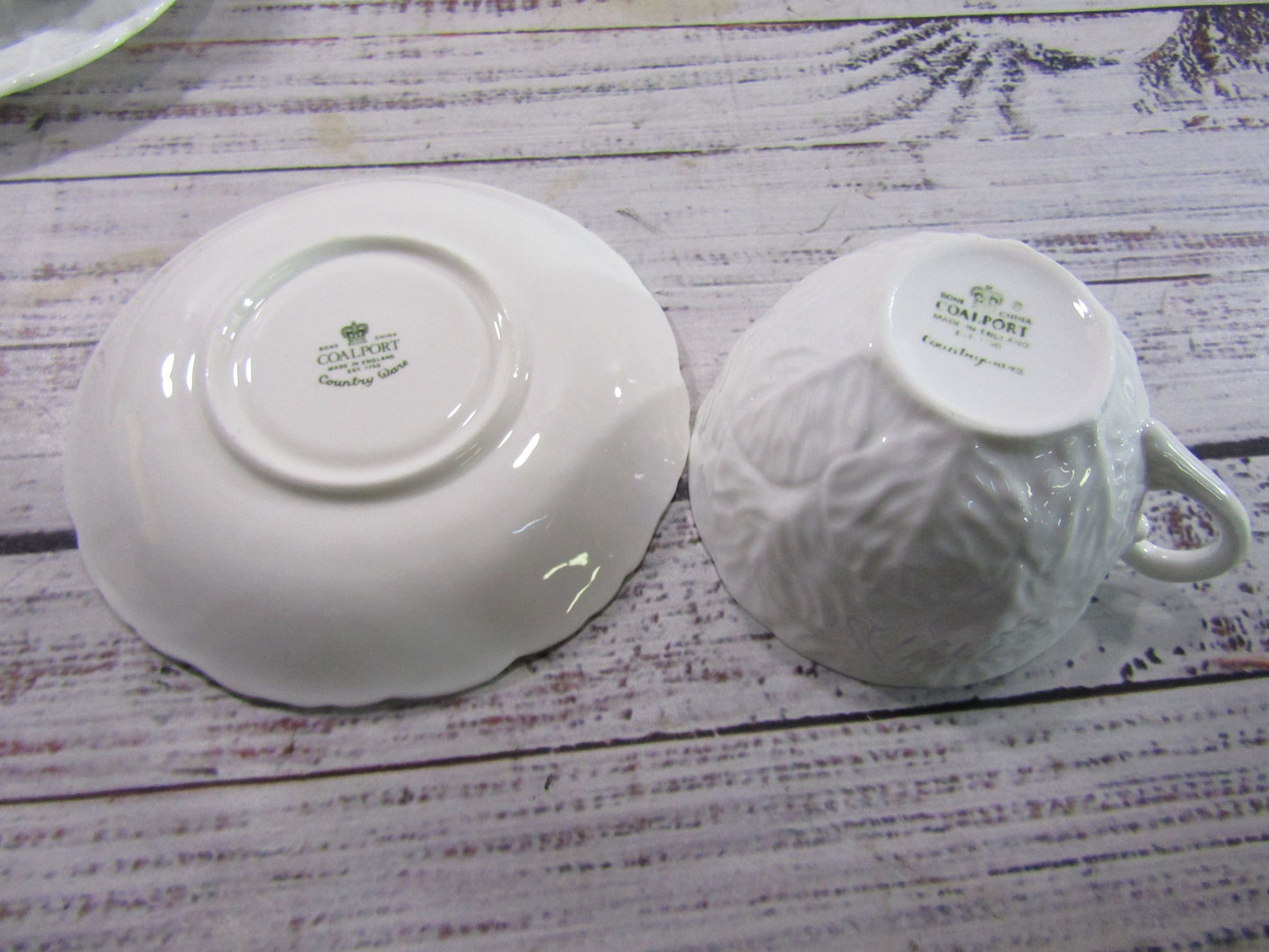Coalport Countryware Cabbage Cup & Saucer, Dessert Plate, Salt & Pepper Shaker