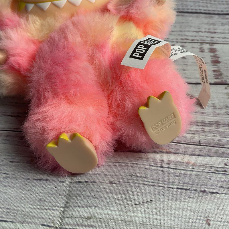 Popmart Labubu Big Into Energy Pink & Yellow Plush Keychain Collectible