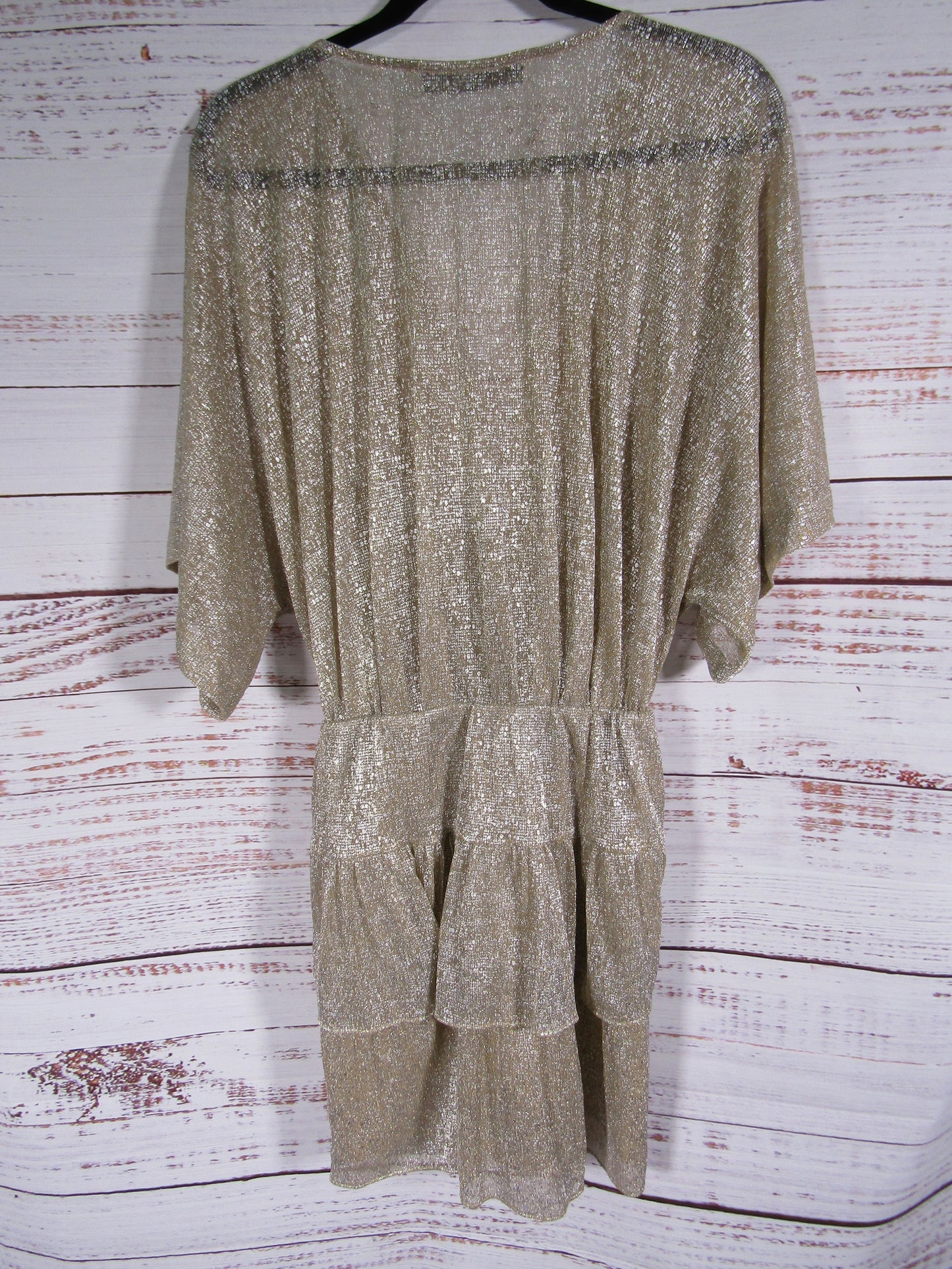 IRO Women's Metallic Gold Wide Blouson Mini Dress Size 34