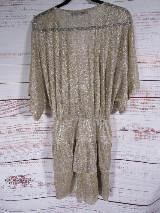 IRO Women's Metallic Gold Wide Blouson Mini Dress Size 34