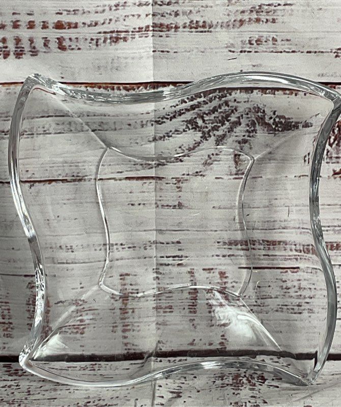 Villeroy & Boch Vintage Crystal New Wave Modern Square Bowl Dish Clear