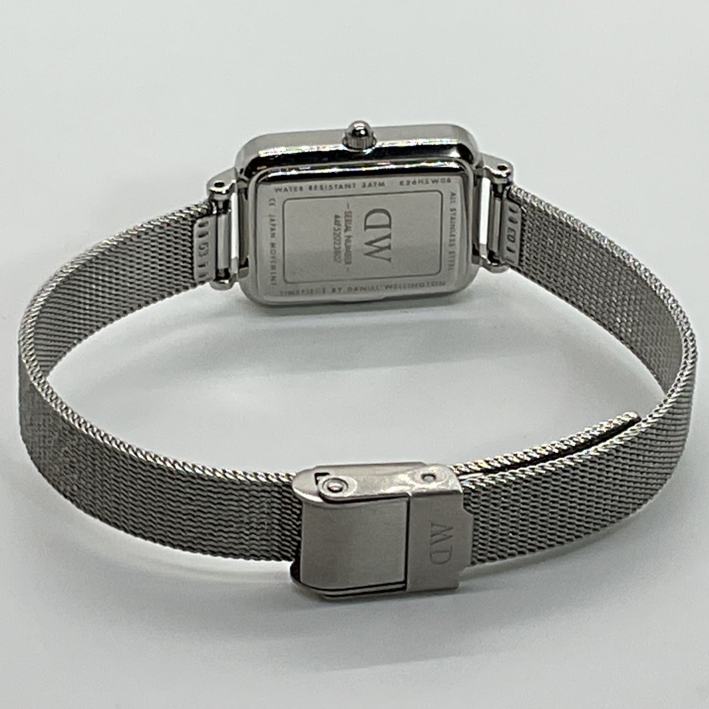 DANIEL WELLINGTON Silver Tone Rectangle Mesh Band Women's Watch