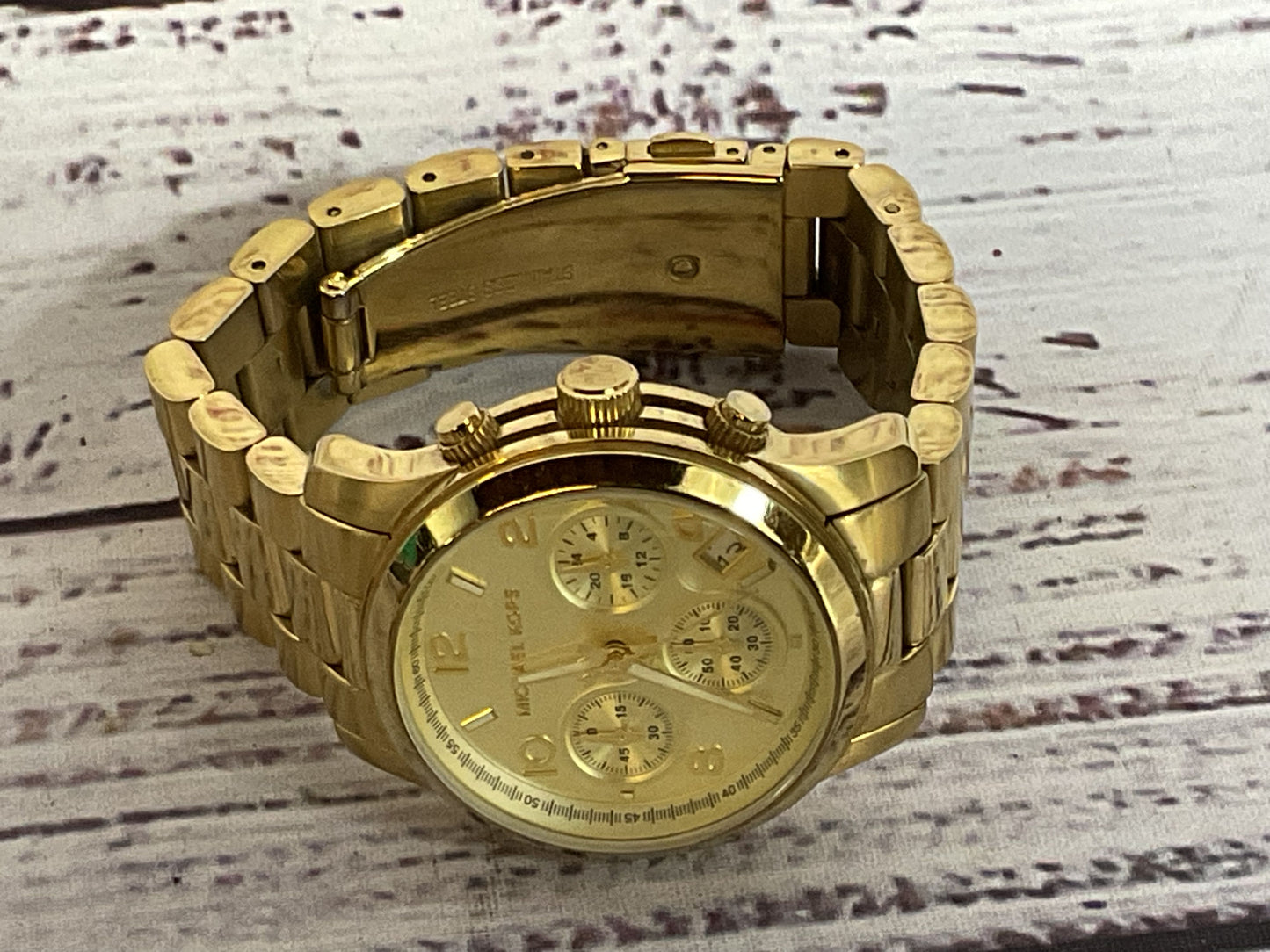 MICHAEL KORS MK5055 Women's Gold 38mm Waterproof Chronograph 6.25" Watch