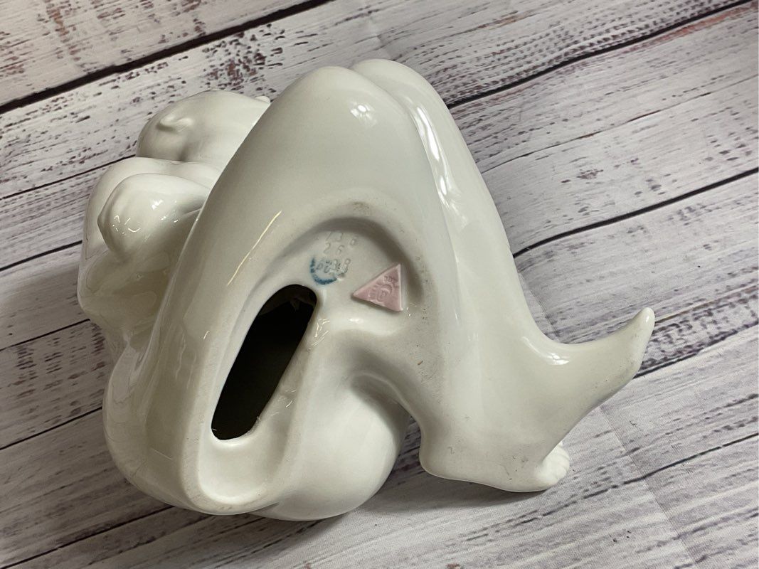 ANTIQUE ROYAL DUX Duchcov Pink Triangle Bohemia Nude Girl Porcelain Figurine 9"