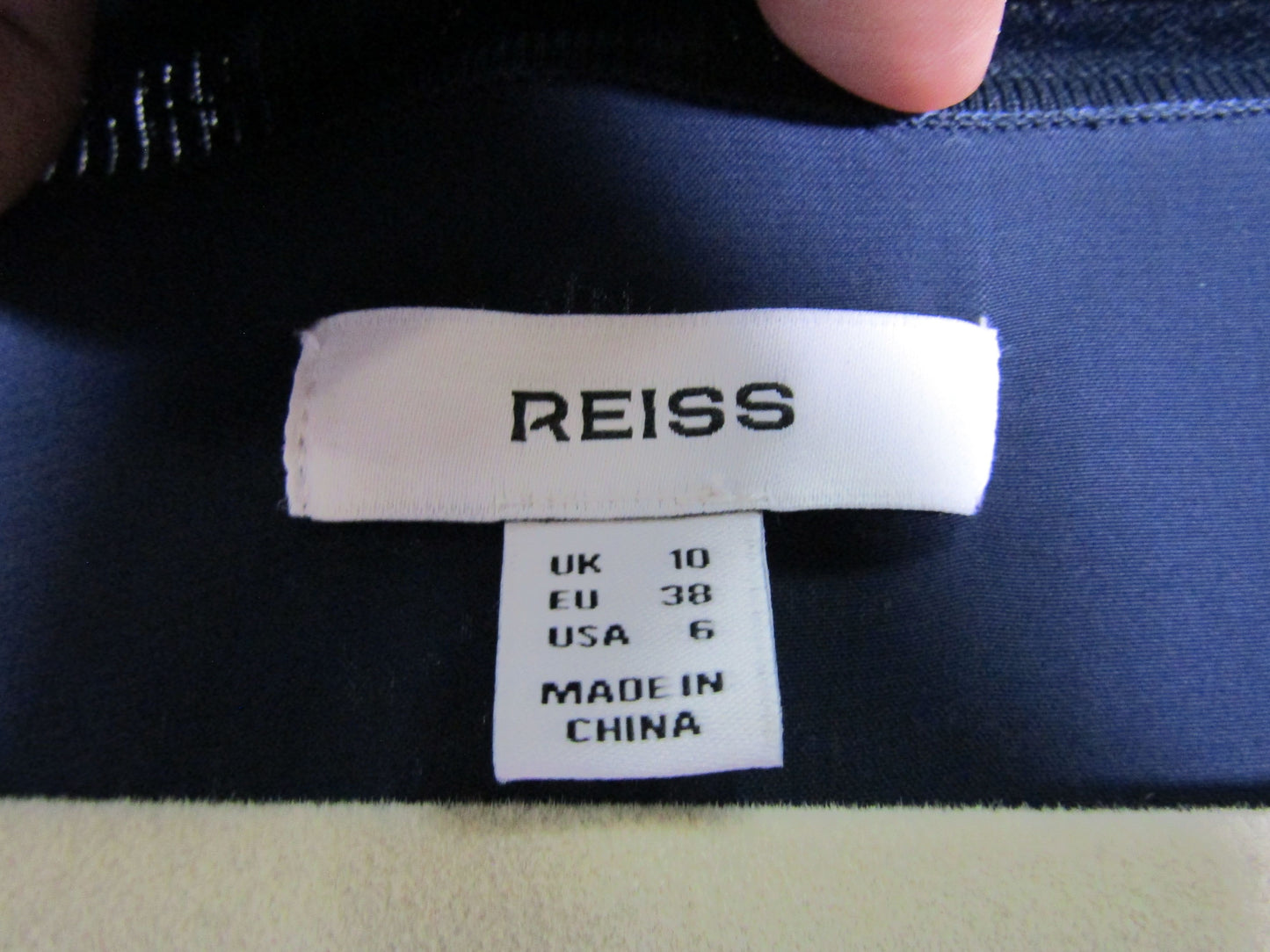 Reiss Women's Navy Blue V-Neck Long Sleeve Blouse Size 6