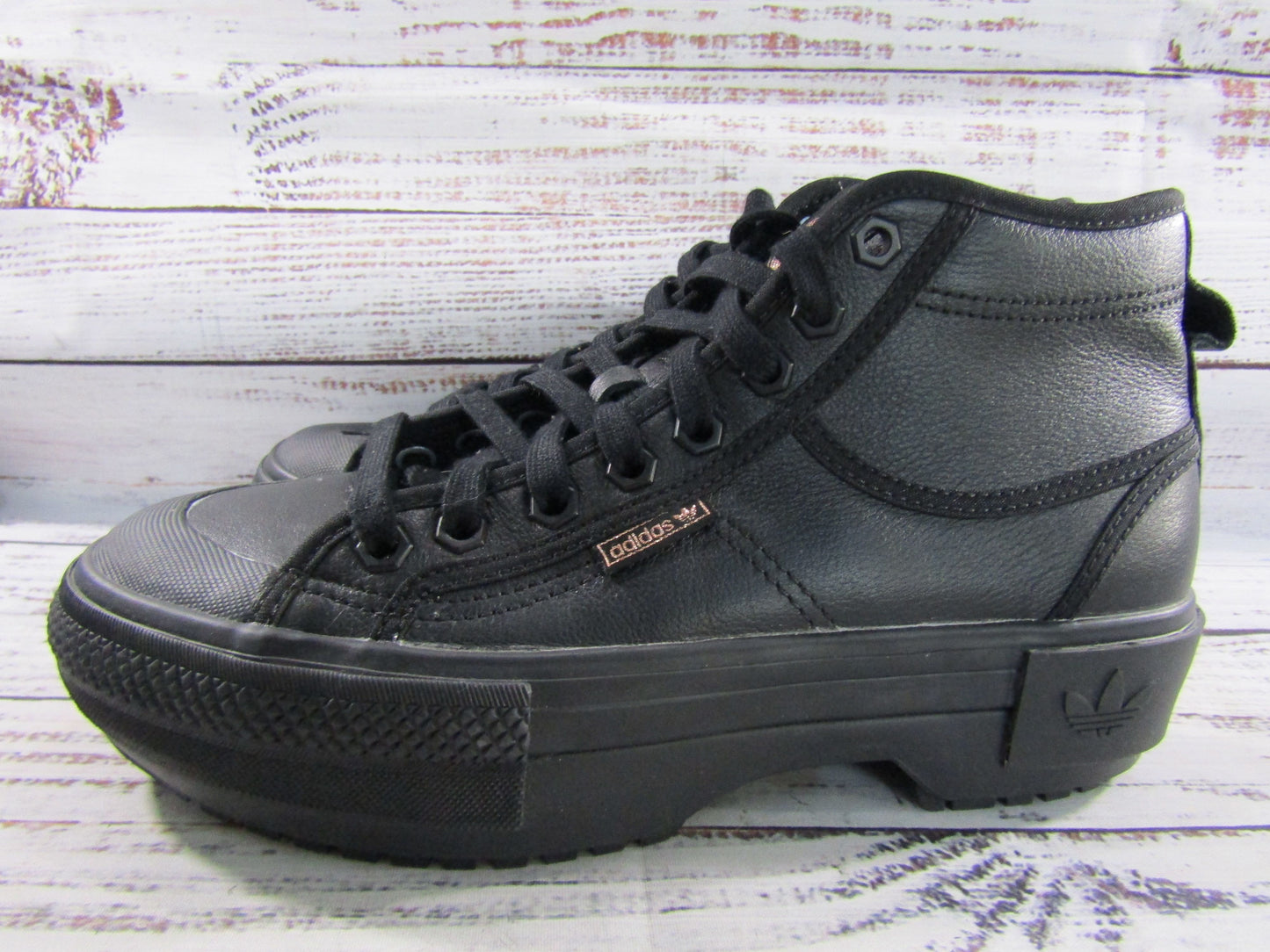 Adidas Nizza Trek Women's Black Ankle Boots Size 7 HQ7103