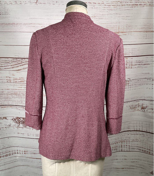 St John Tweed Knit Button Down Jacket Multicolor