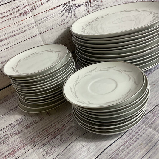 VTG. NASCO Japan Paris Night Fine China Dinner, Bread & Saucer Plates- 36 Pieces