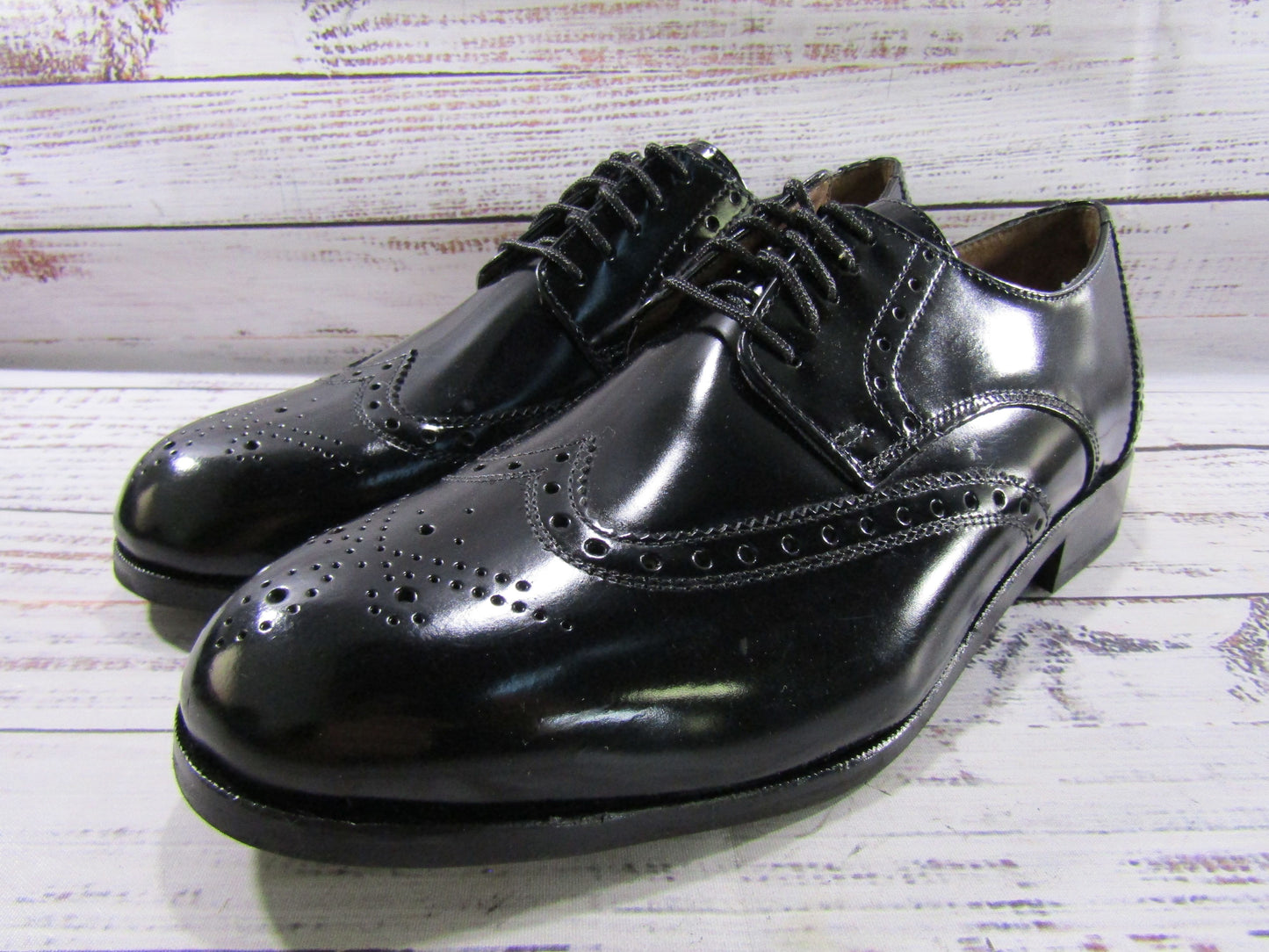 Florsheim Brookside Men's Black Leather Wingtip Oxfords Size 7.5 11231-001