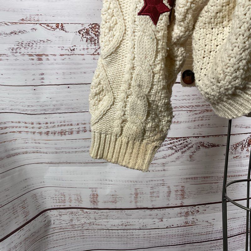 Taylor Swift Red Taylor's Version Embroidered Star Chunky Knit Cardigan sz XL/2X