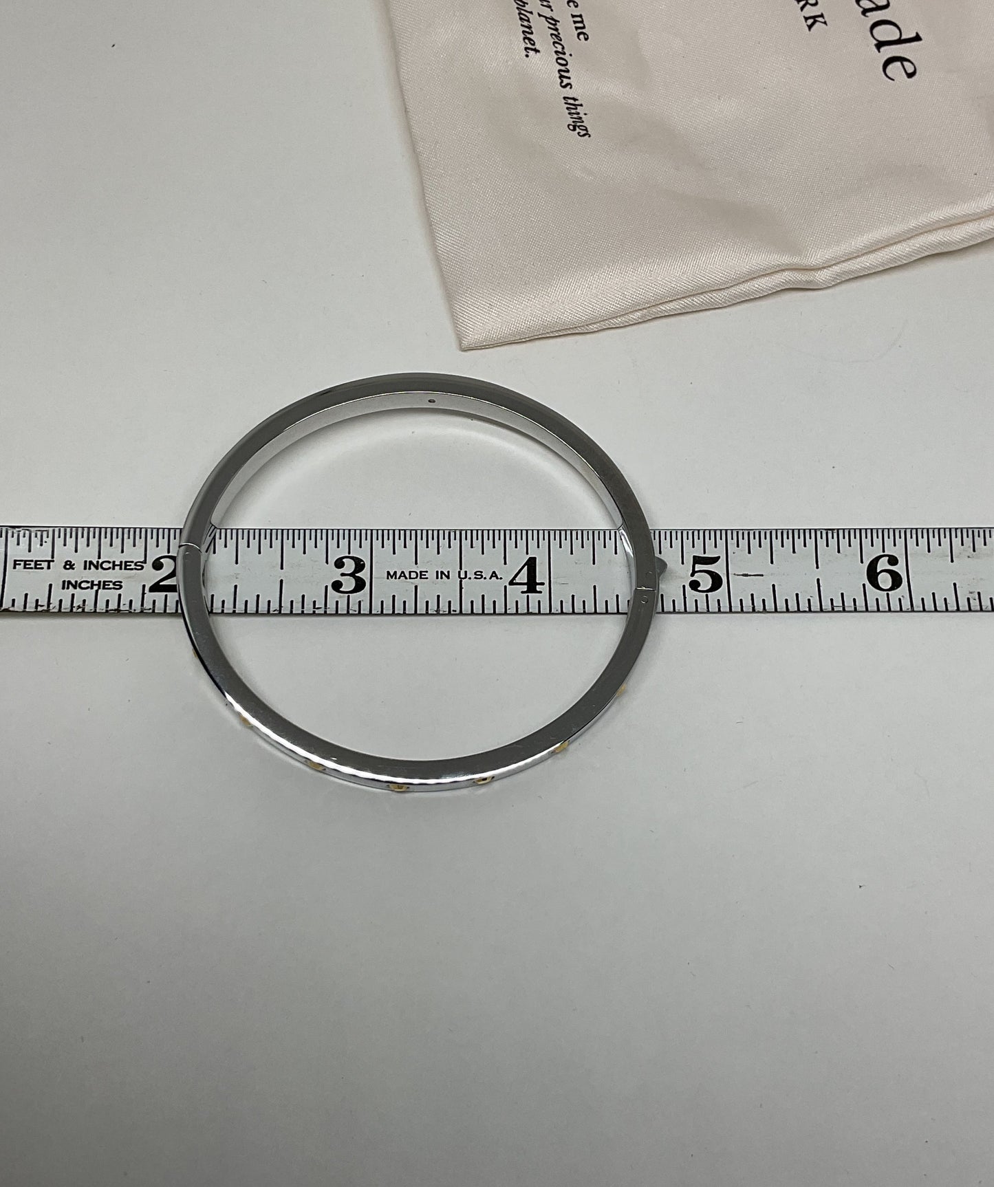 Kate Spade Silver Tone Hinged Bangle Bracelet