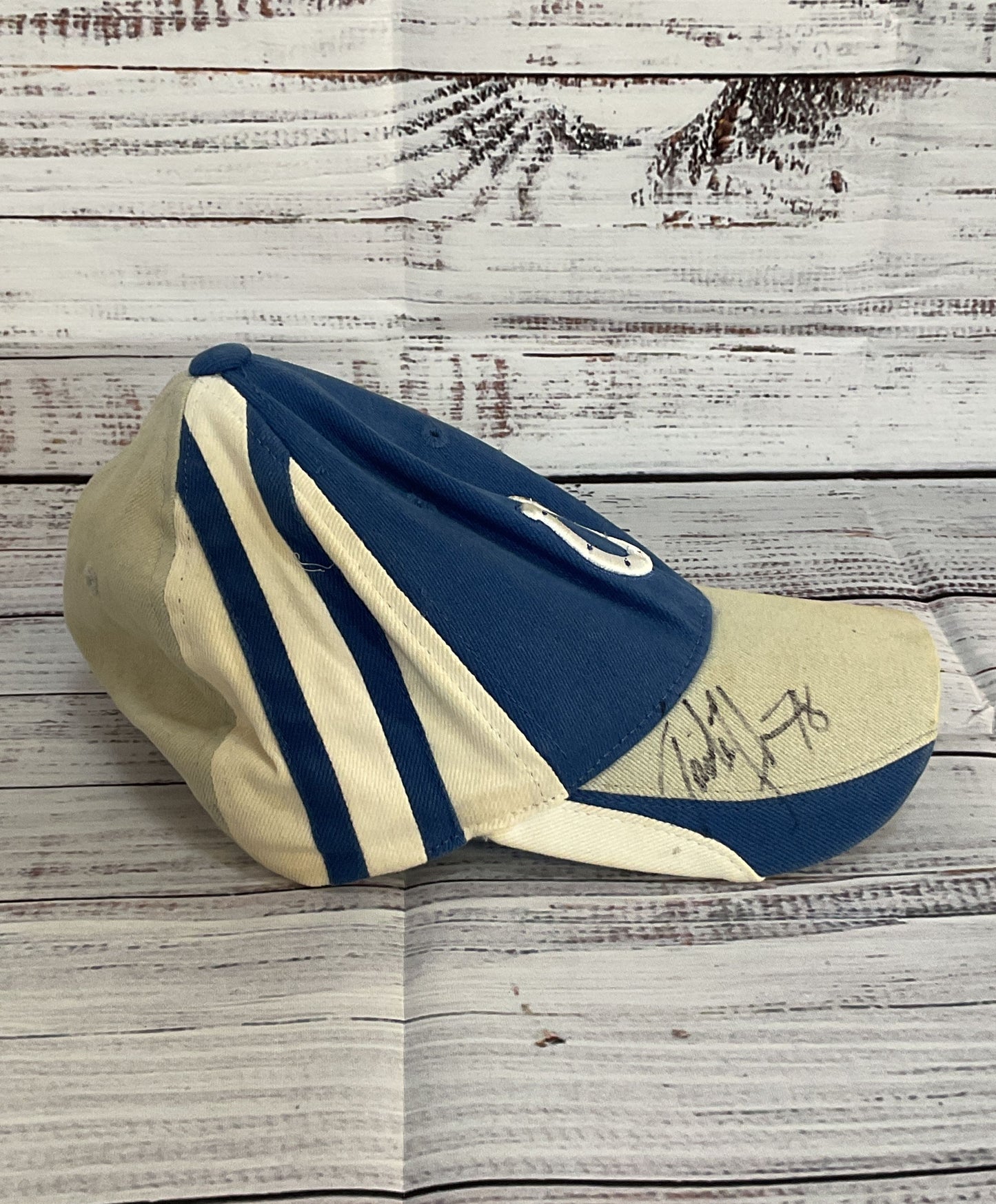 Indianapolis Colts Vintage Tarik Glenn Signed Baseball Cap Youth