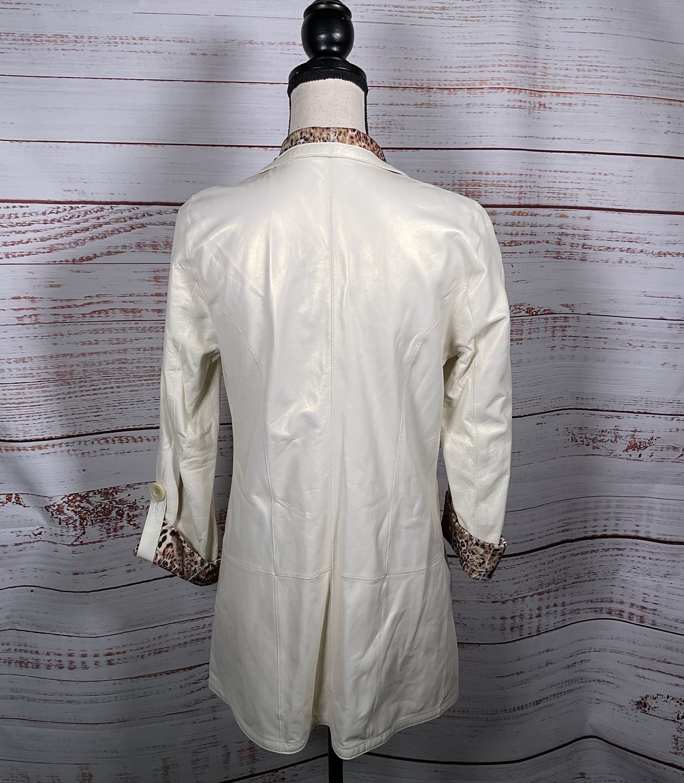 Overland Rebecca Reversible Lambskin Leather Coat White XS