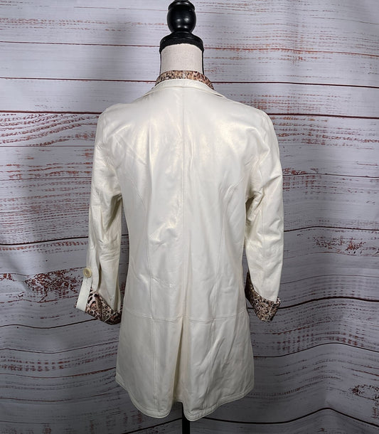 Overland Rebecca Reversible Lambskin Leather Coat White XS