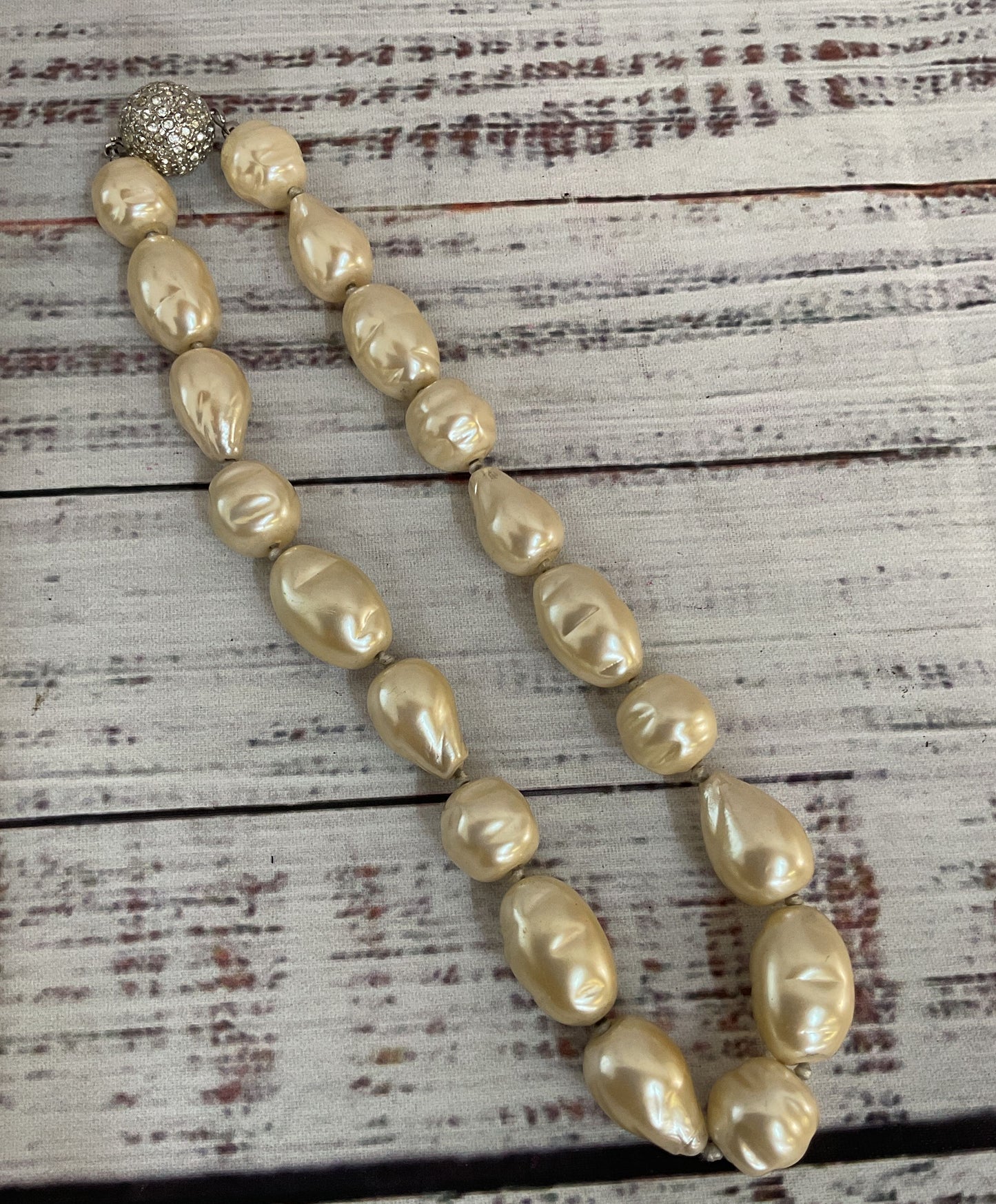 Vintage 14.5" Faux Baroque Pearl Necklace