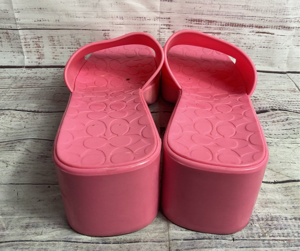 Coach Scarlett Rubber Sandals Pink 10