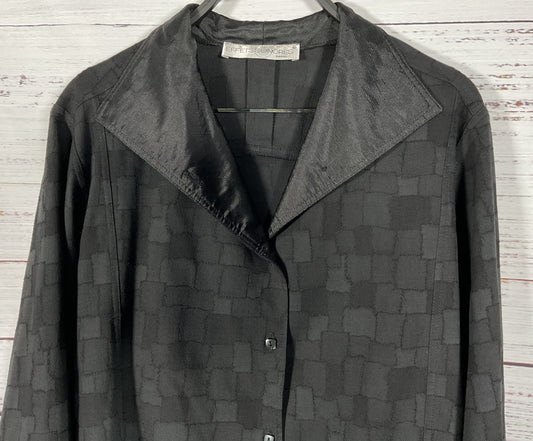 Vintage Effets Sonores Paris Women's Black Patchwork Shirt Jacket Size S