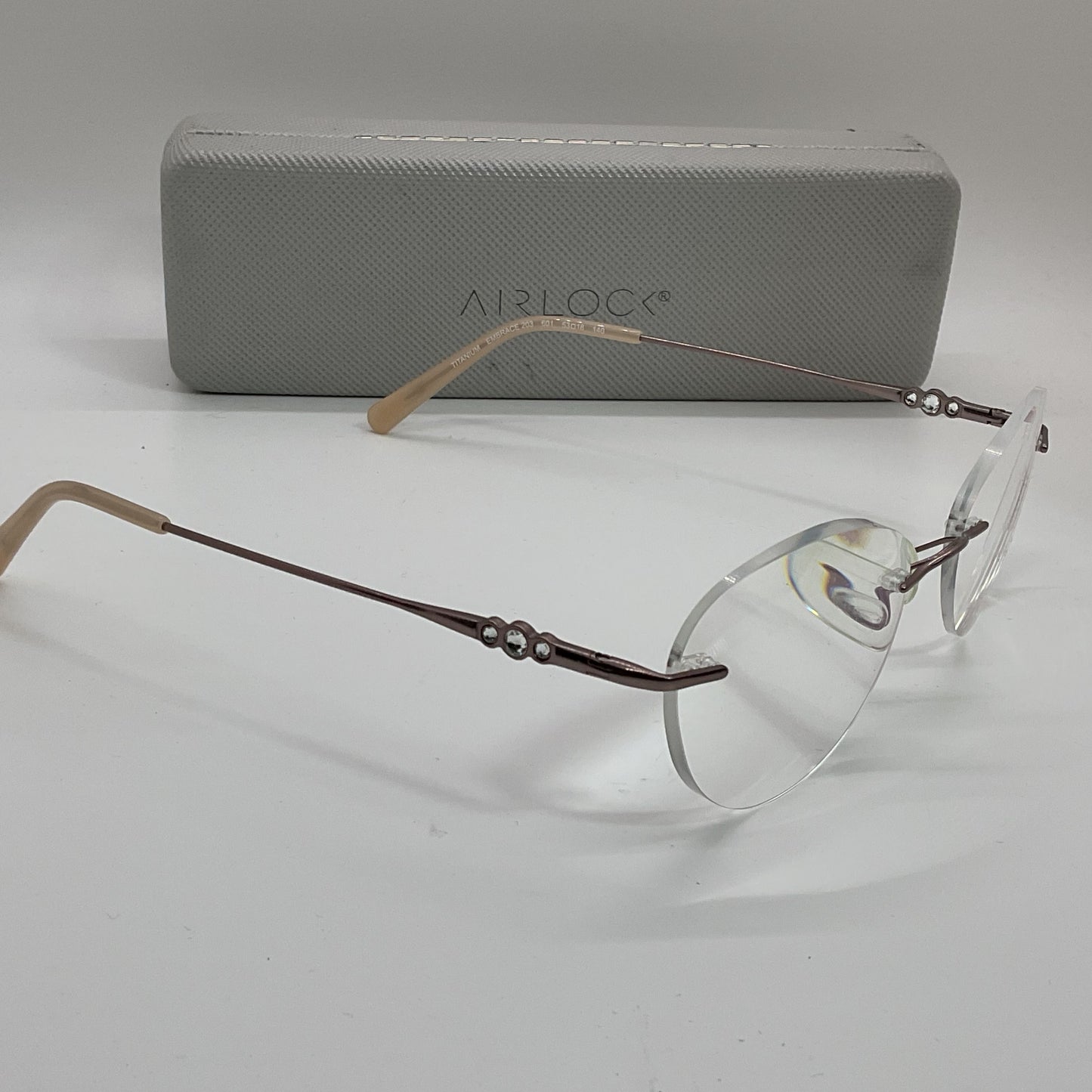 AIRLOCK Embrace Titanium Women's Rhinestone Eyeglasses 53[ ]18 140 (FRAMES ONLY)