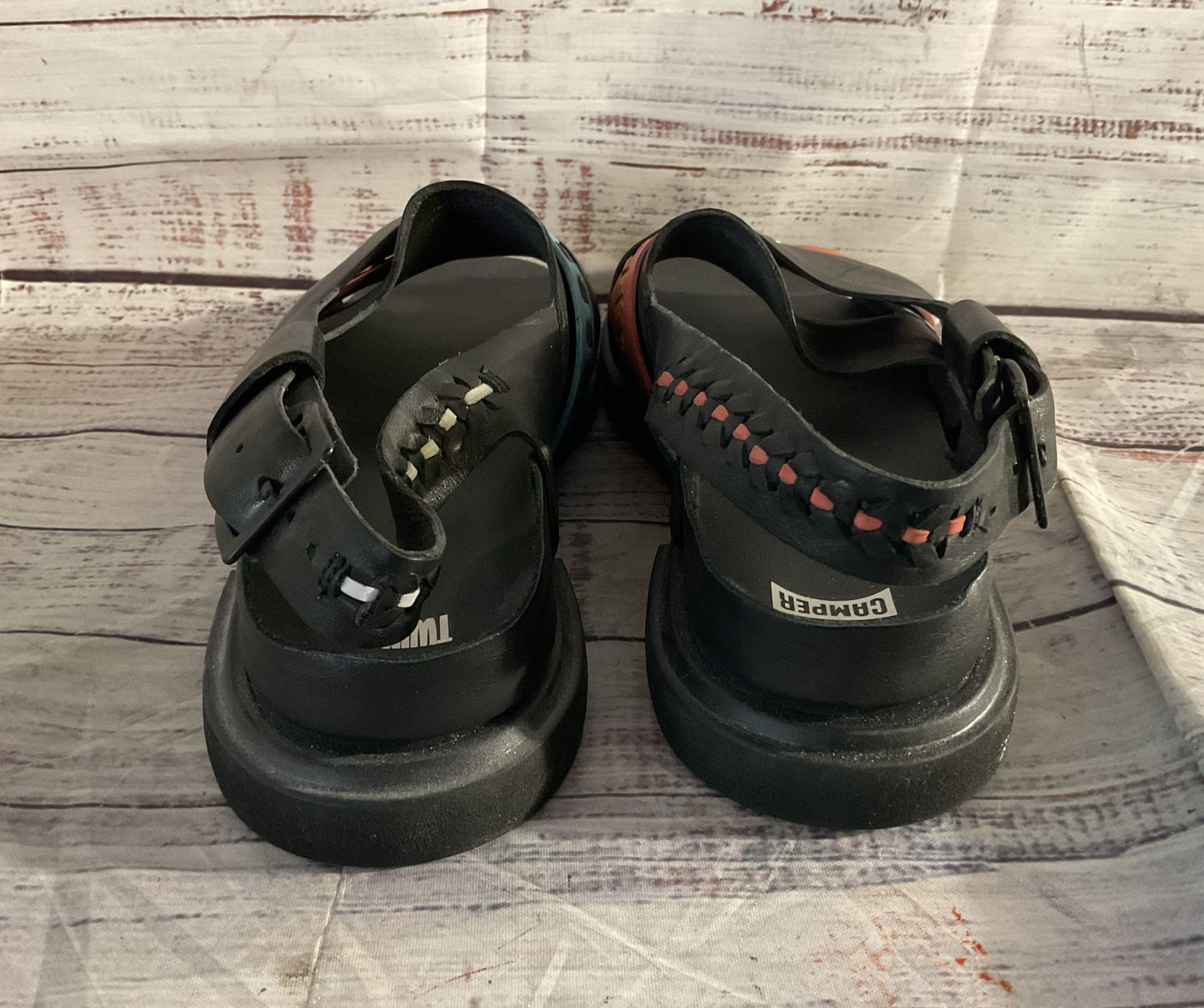 Camper Women Twins Leather Sandals Multicolor 40